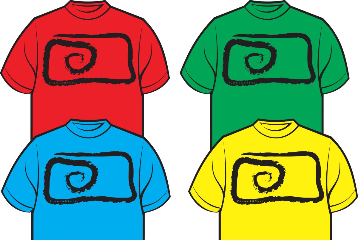 FibonARTcci Logo T-Shirts with different coloured T-Shirts